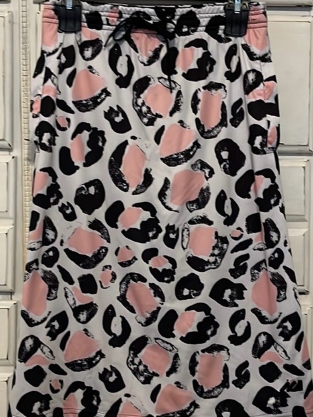Mod Sportswear Pink and Black Leopard Print Midi Skirt with built in shorts